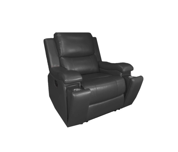 Manilla Black Leather Gel Power Reclining Chair